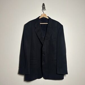Vintage Oscar De La Renta 100% Tencel Black 3 Button Blazer